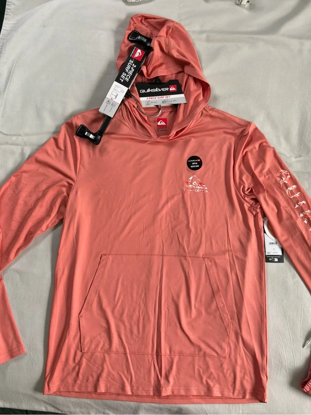 NWT Quiksilver Men's 2-Piece Surf Set Hoodie & Swim Shorts Size M